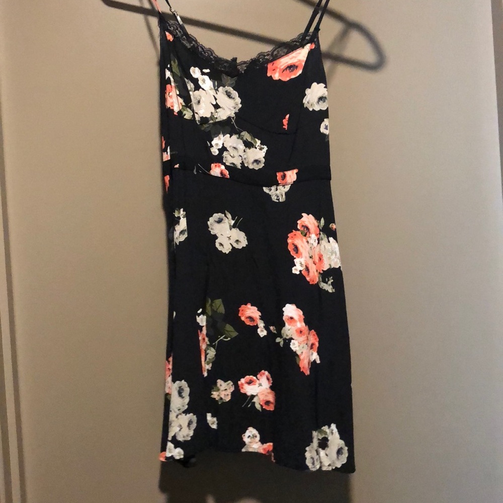 Minkpink Black Floral slip dress